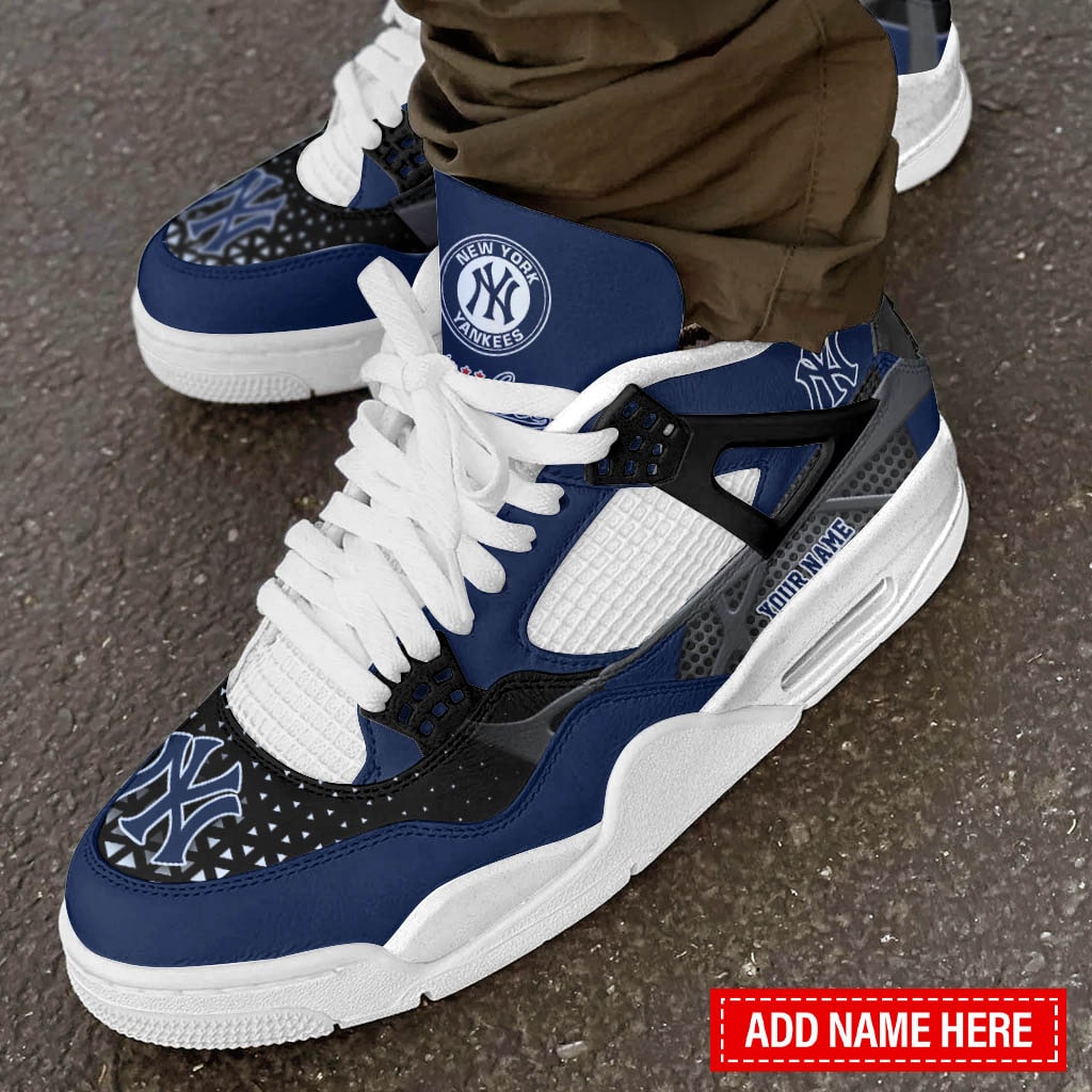 Ideafootwear New York Yankees AJ4 Sneakers Shoes For Men And Women