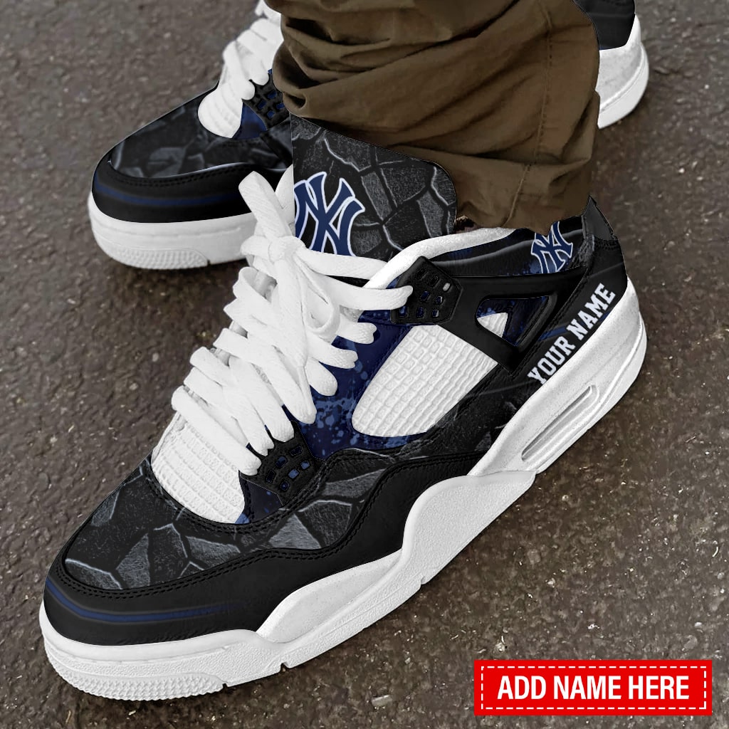Ideafootwear New York Yankees AJ4 Sneakers Shoes For Men And Women
