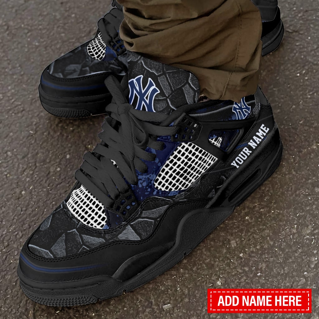 Ideafootwear New York Yankees AJ4 Sneakers Shoes For Men And Women