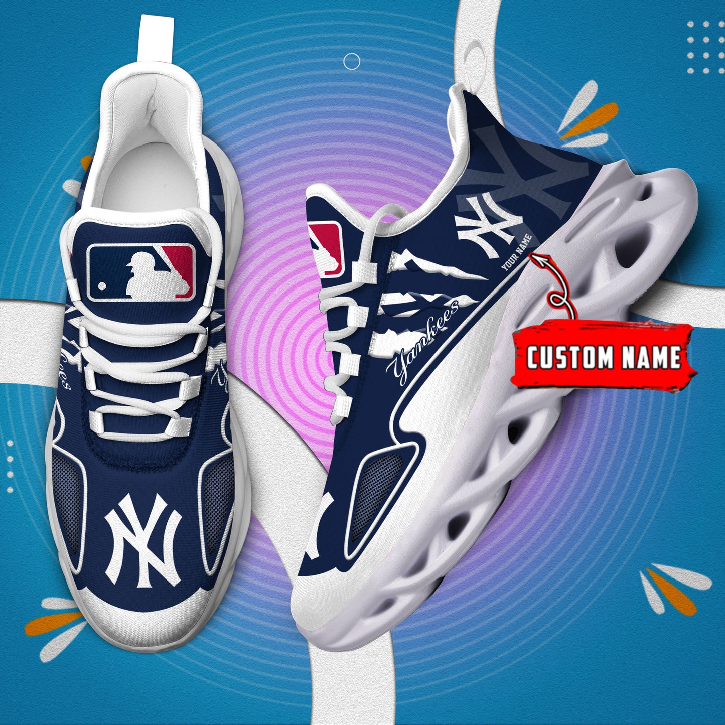 Ideafootwear New York Yankees Max Soul Shoes Sneakers For Men And Women