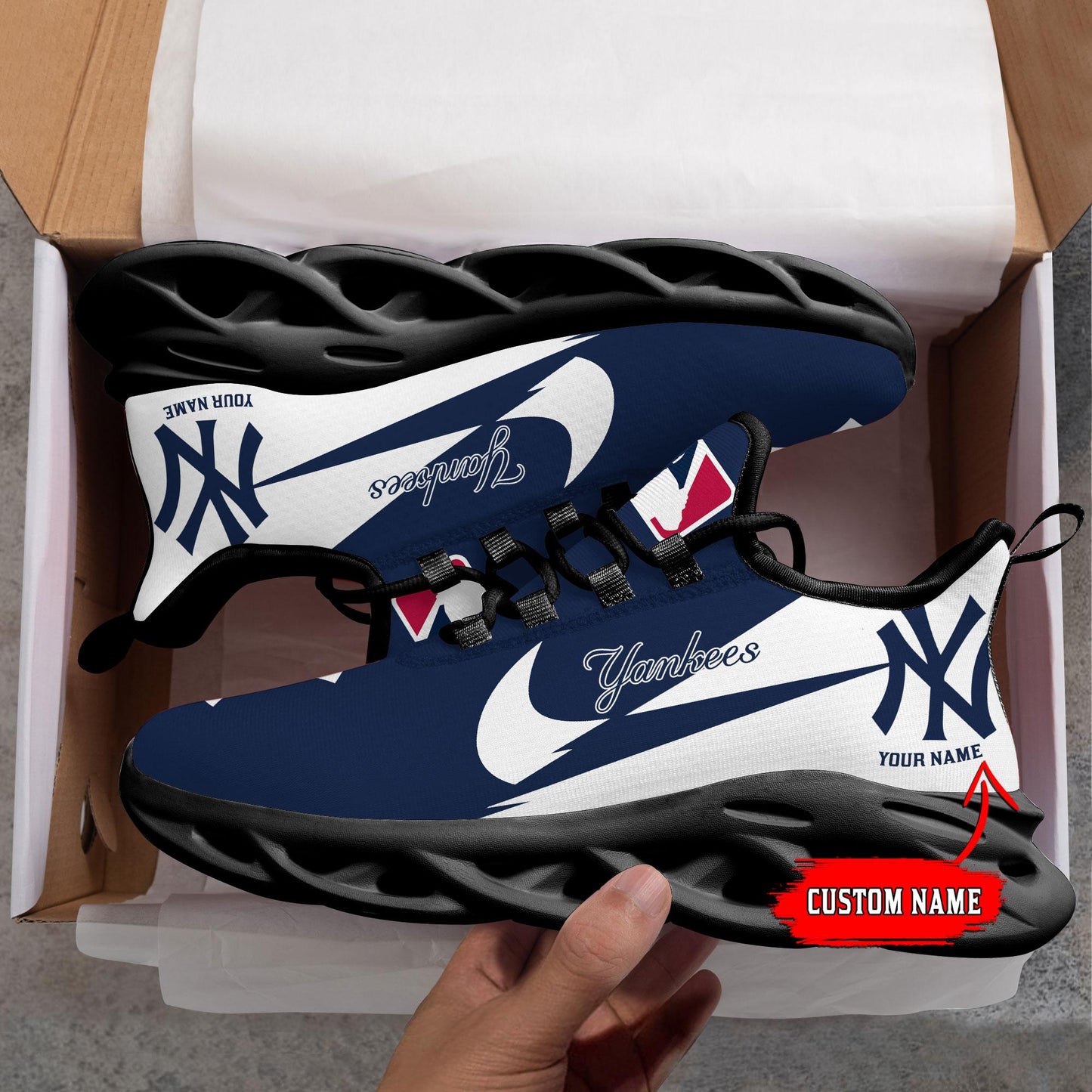 Ideafootwear New York Yankees Max Soul Shoes Sneakers For Men And Women