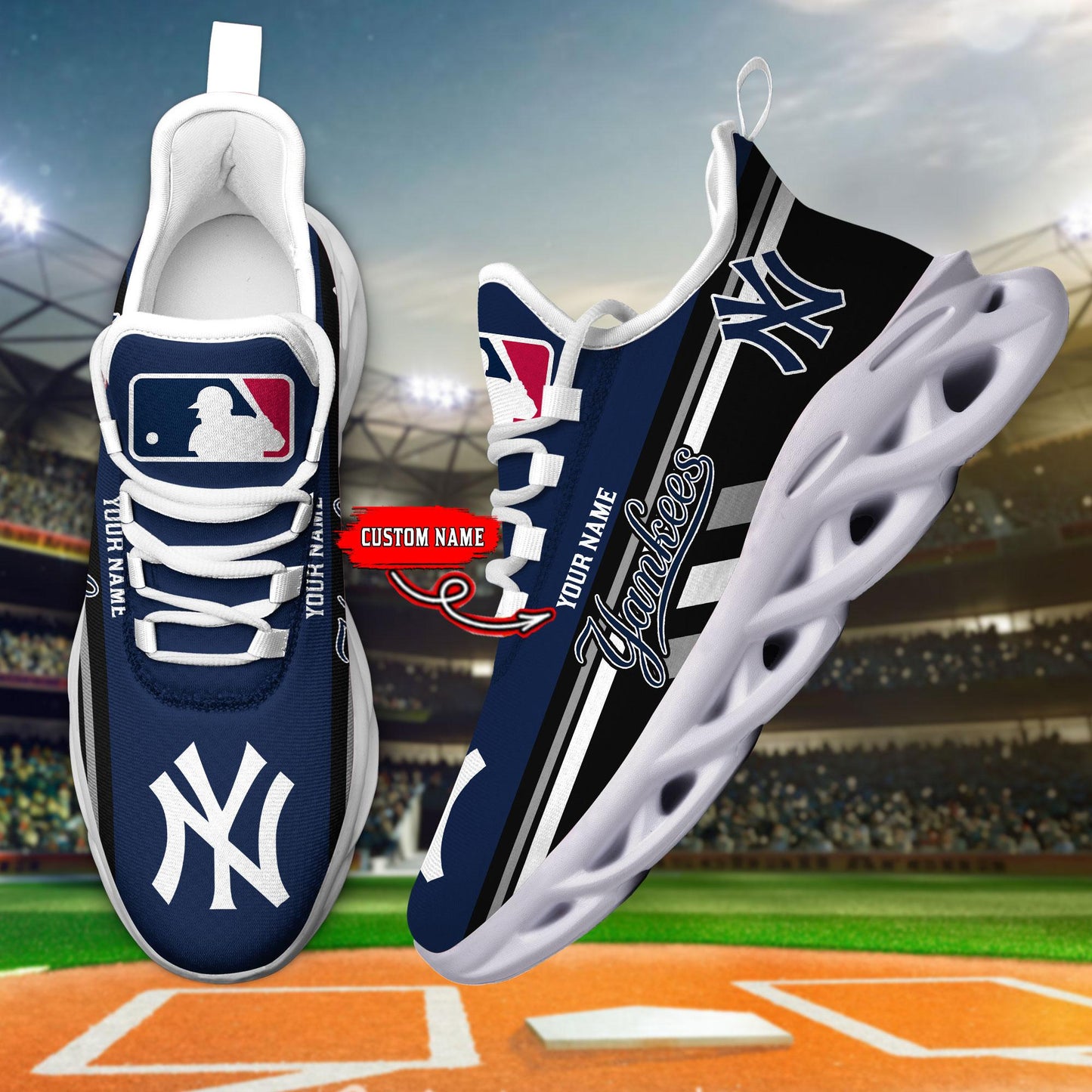 Ideafootwear New York Yankees Max Soul Shoes Sneakers For Men And Women