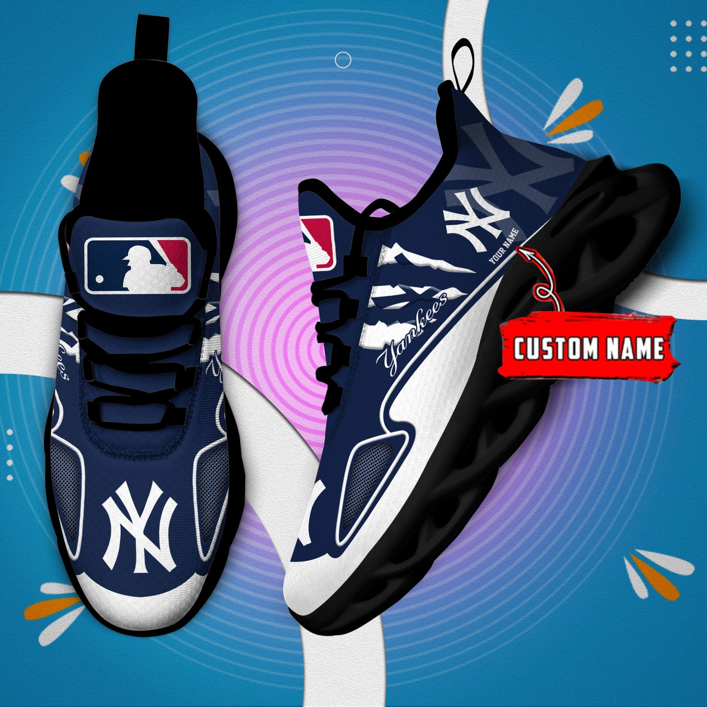 Ideafootwear New York Yankees Max Soul Shoes Sneakers For Men And Women