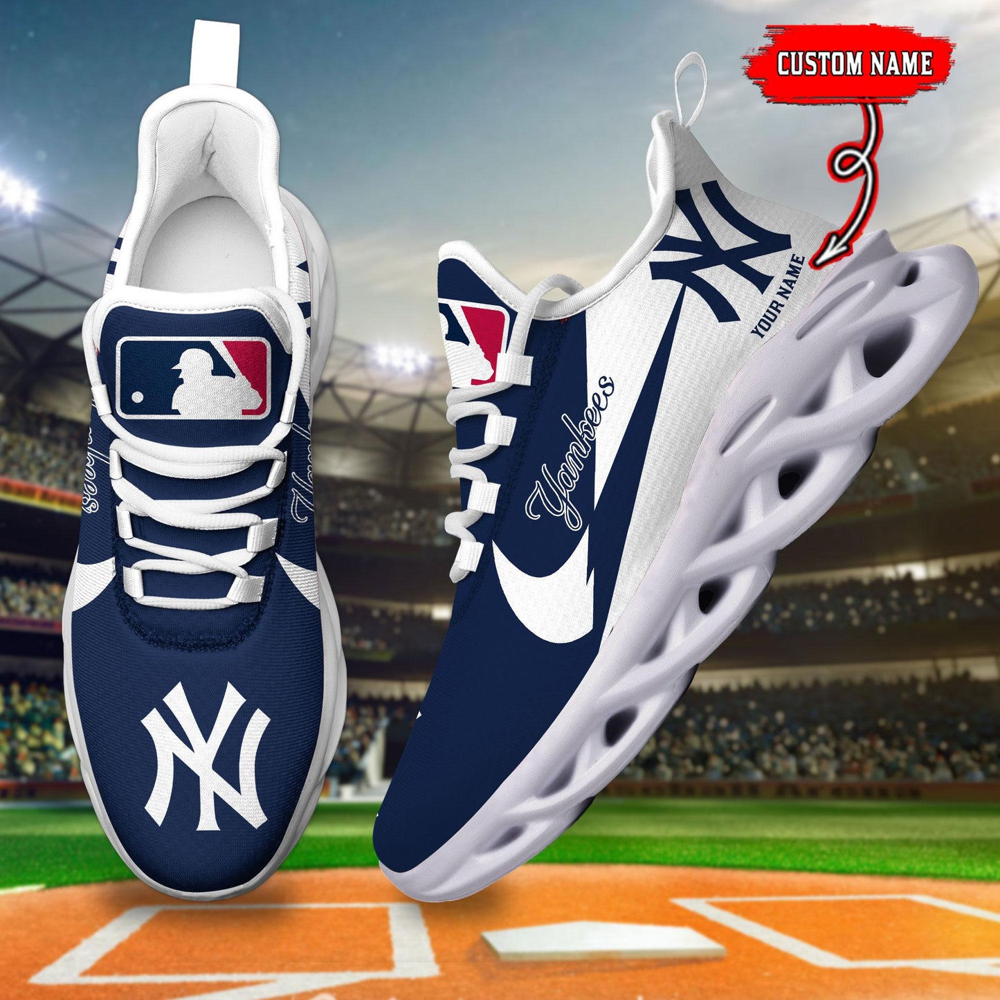 Ideafootwear New York Yankees Max Soul Shoes Sneakers For Men And Women