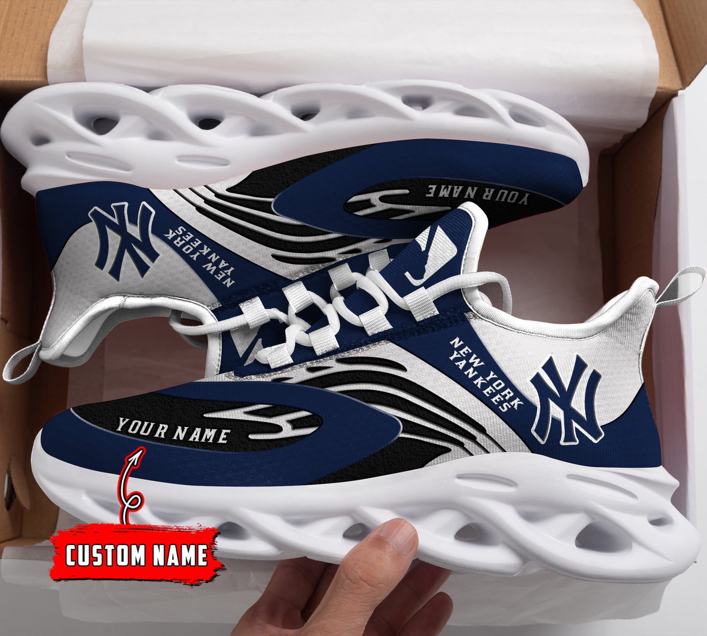 Ideafootwear New York Yankees MLB Max Soul Shoes Sneakers For Men And Women
