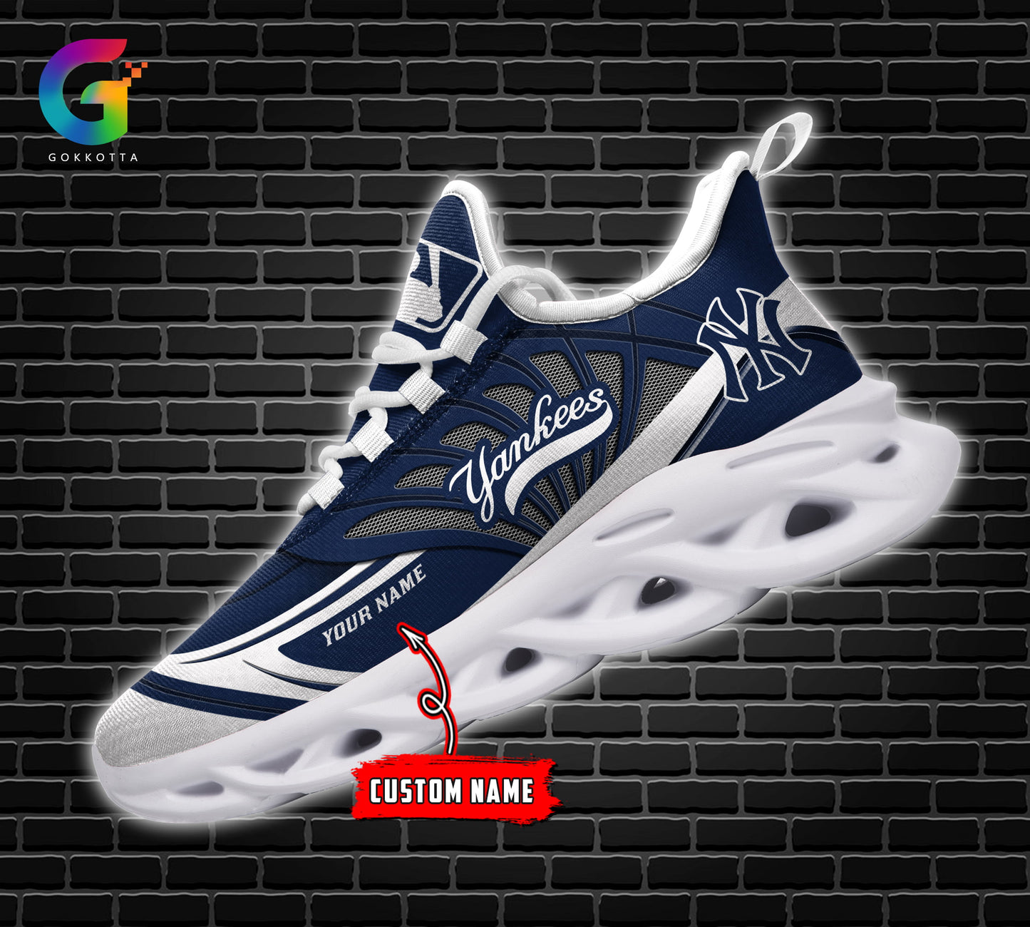 Ideafootwear New York Yankees MLB Max Soul Shoes Sneakers For Men And Women