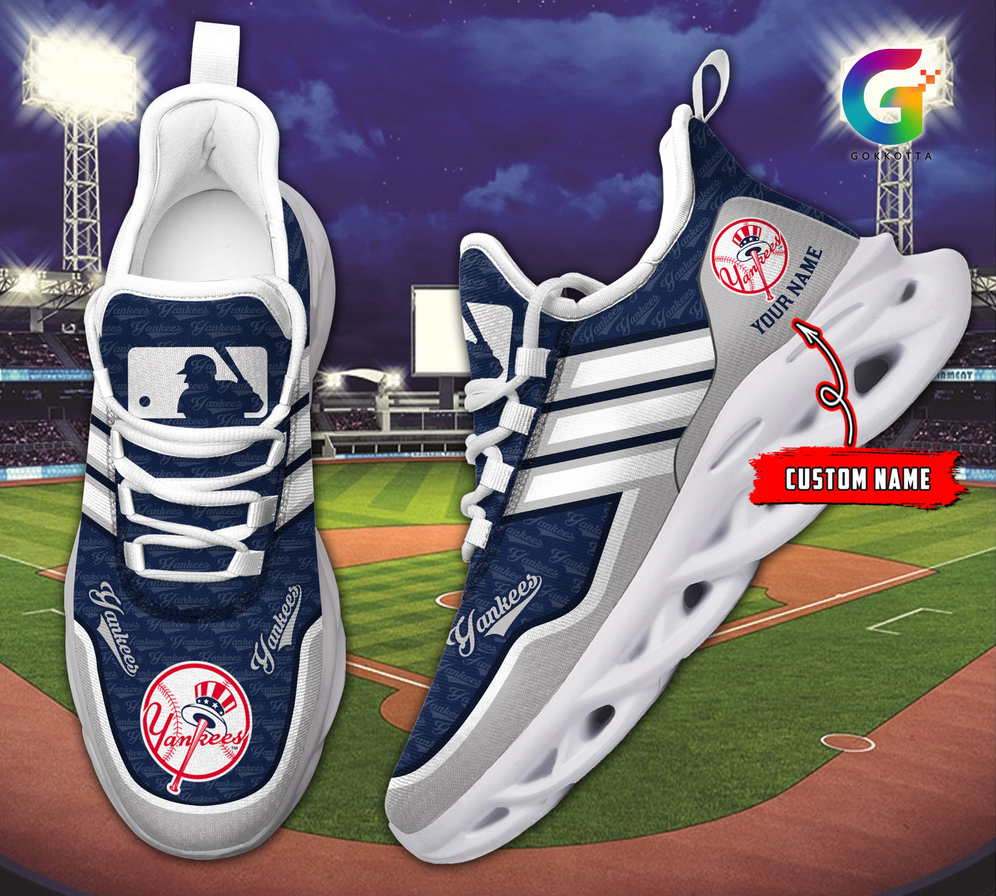 Ideafootwear New York Yankees MLB Max Soul Shoes Sneakers For Men And Women