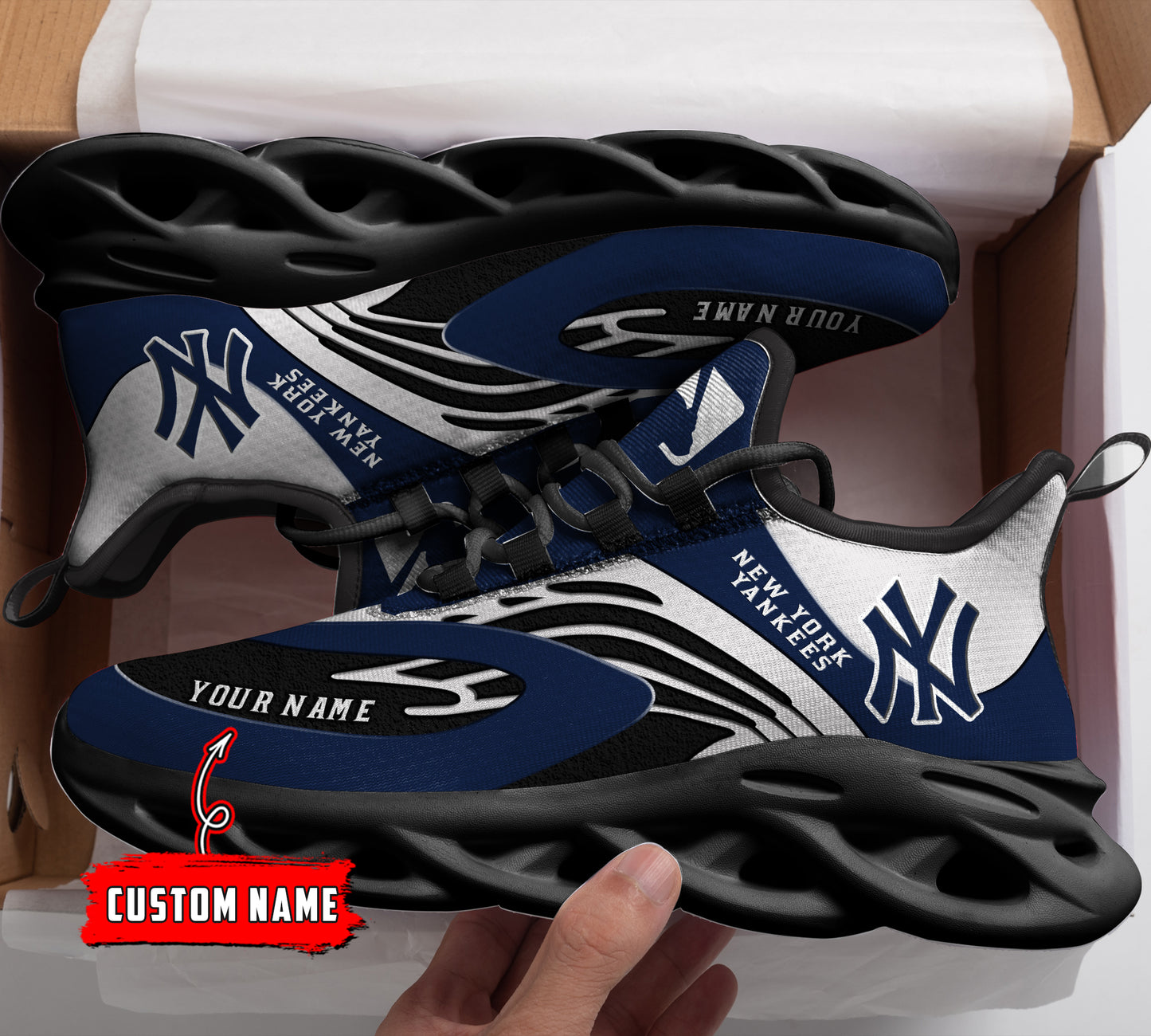 Ideafootwear New York Yankees MLB Max Soul Shoes Sneakers For Men And Women