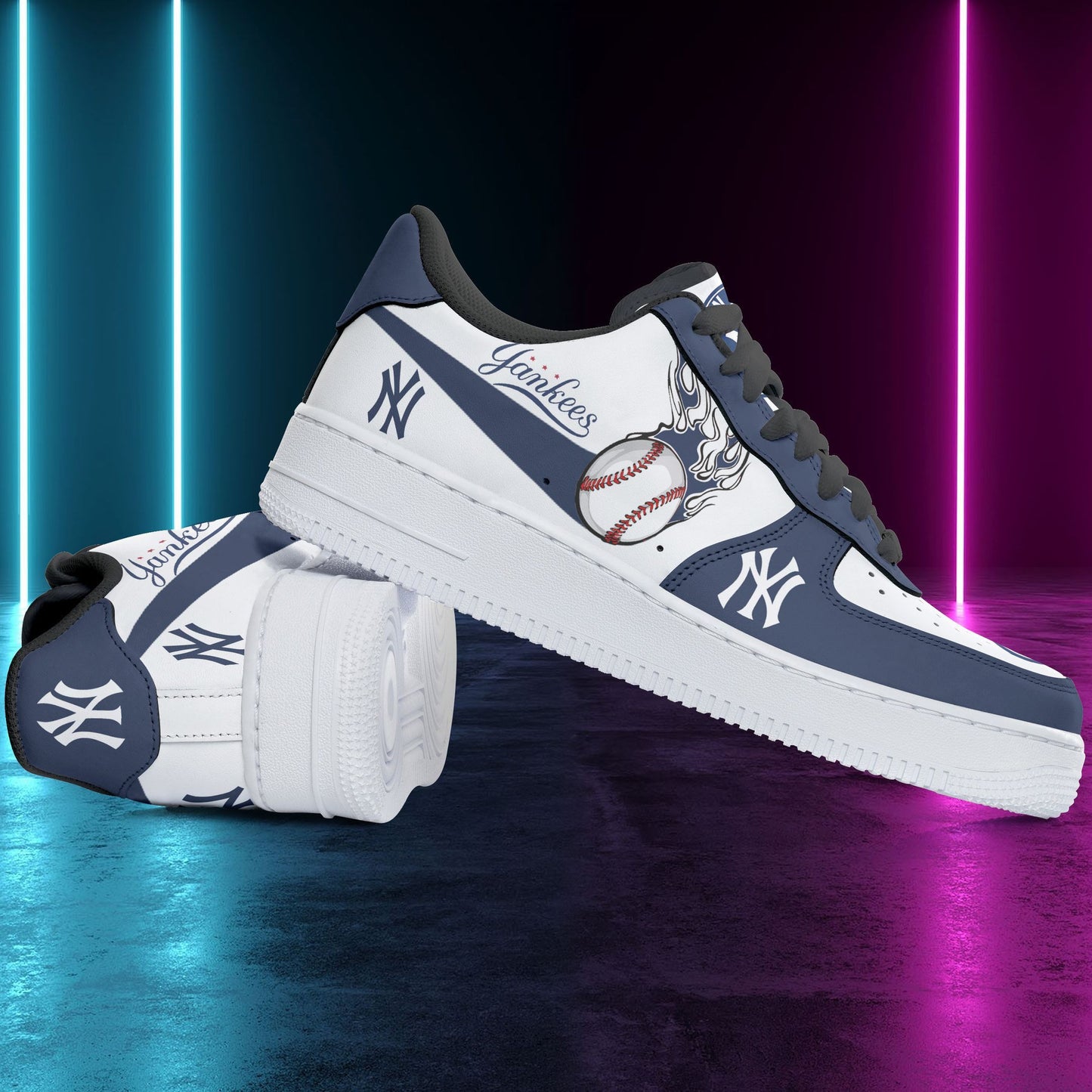 Ideafootwear New York Yankees NFL Air Low-Top Sneakers Shoes For Men And Women