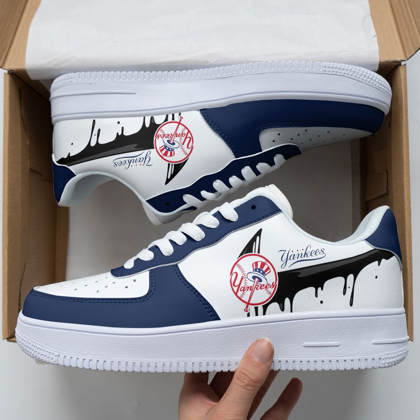 Ideafootwear New York Yankees NFL Air Low-Top Sneakers Shoes For Men And Women