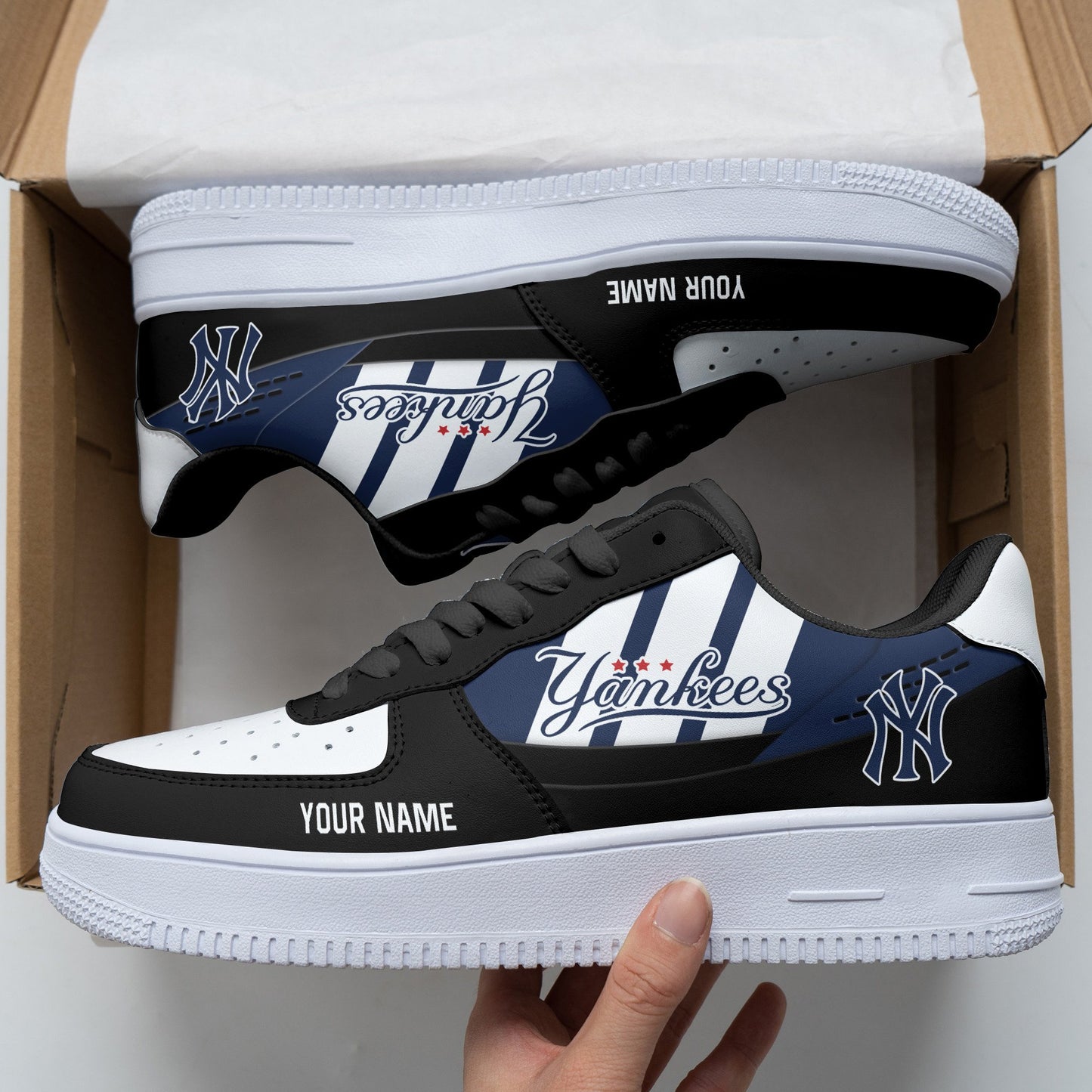 Ideafootwear New York Yankees NFL Air Low-Top Sneakers Shoes For Men And Women