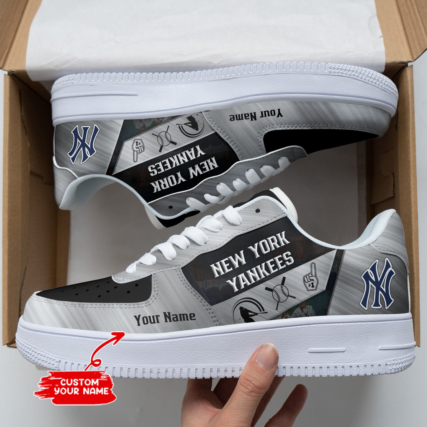 Ideafootwear New York Yankees NFL Air Low-Top Sneakers Shoes For Men And Women