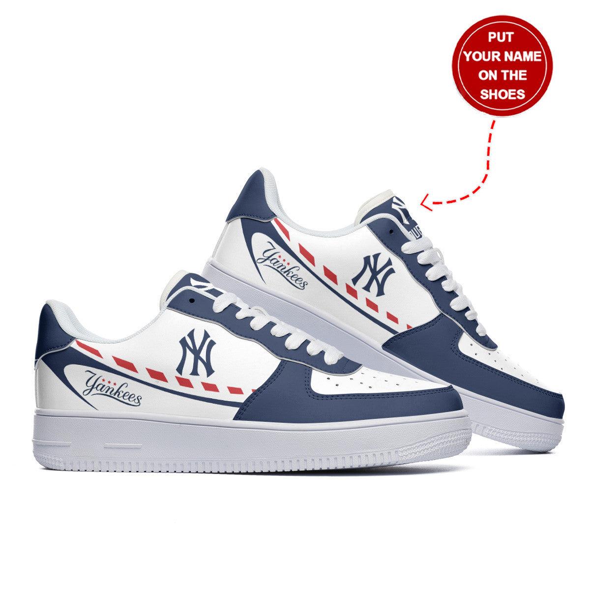 Ideafootwear New York Yankees NFL Air Low-Top Sneakers Shoes For Men And Women