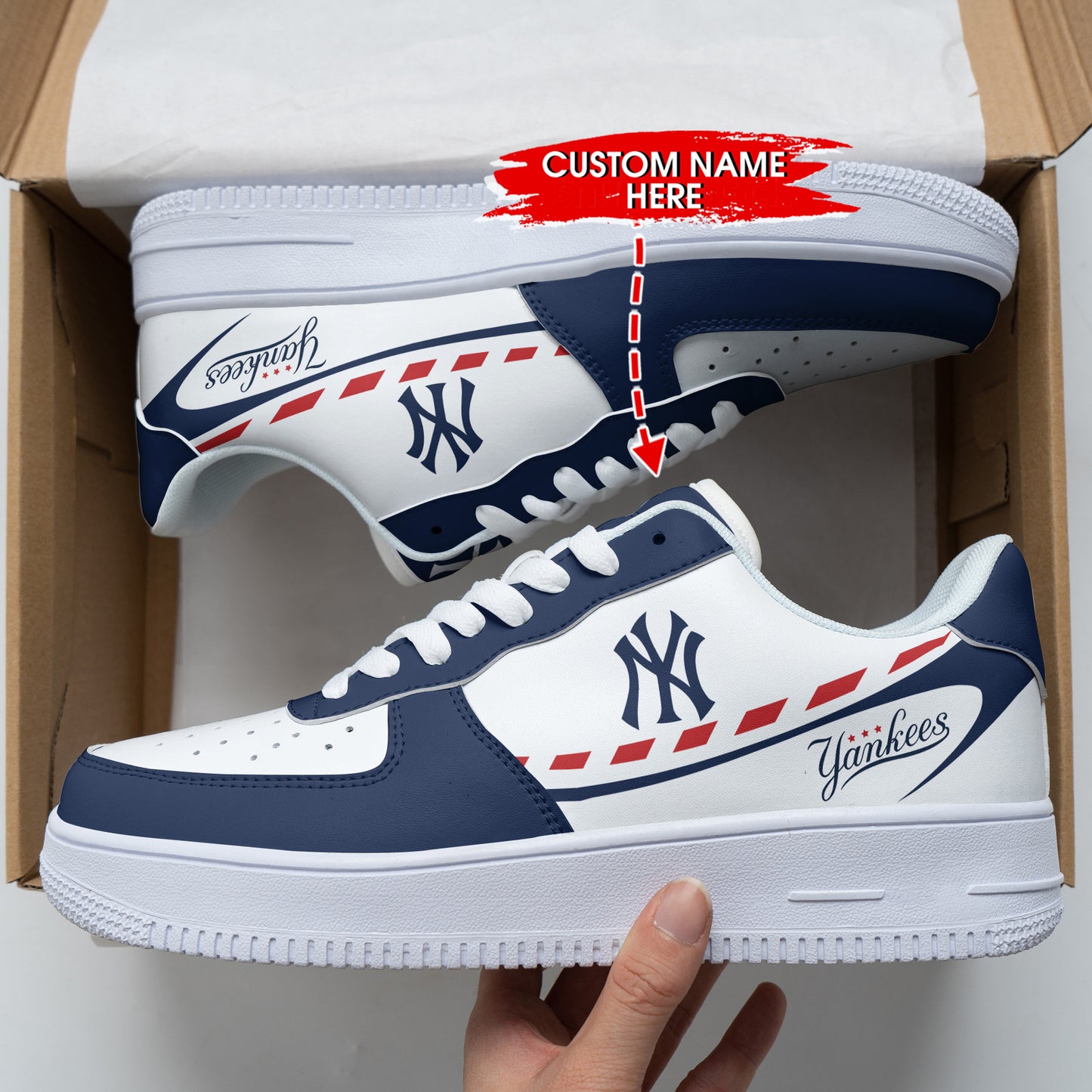 Ideafootwear New York Yankees NFL Air Low-Top Sneakers Shoes For Men And Women