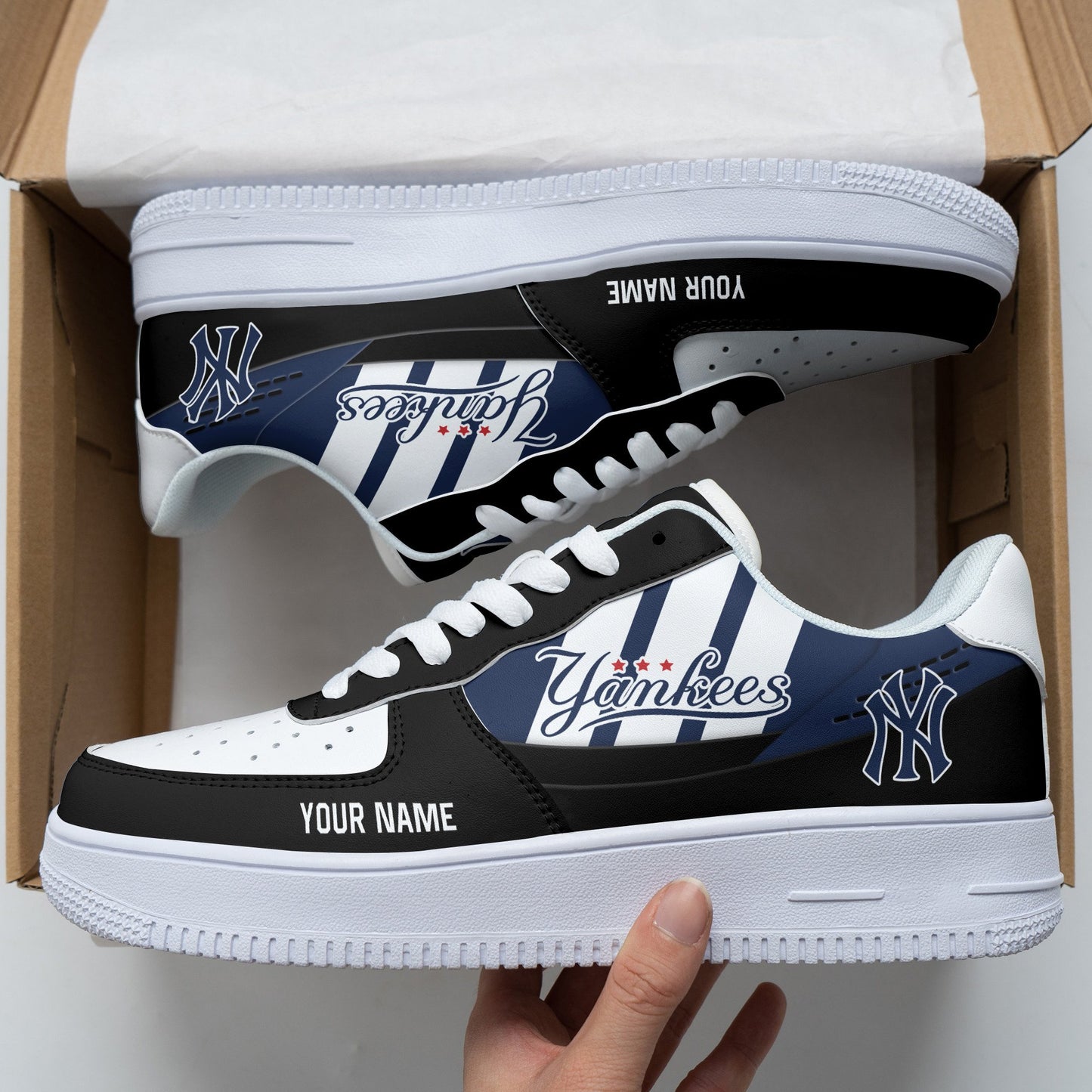 Ideafootwear New York Yankees NFL Air Low-Top Sneakers Shoes For Men And Women