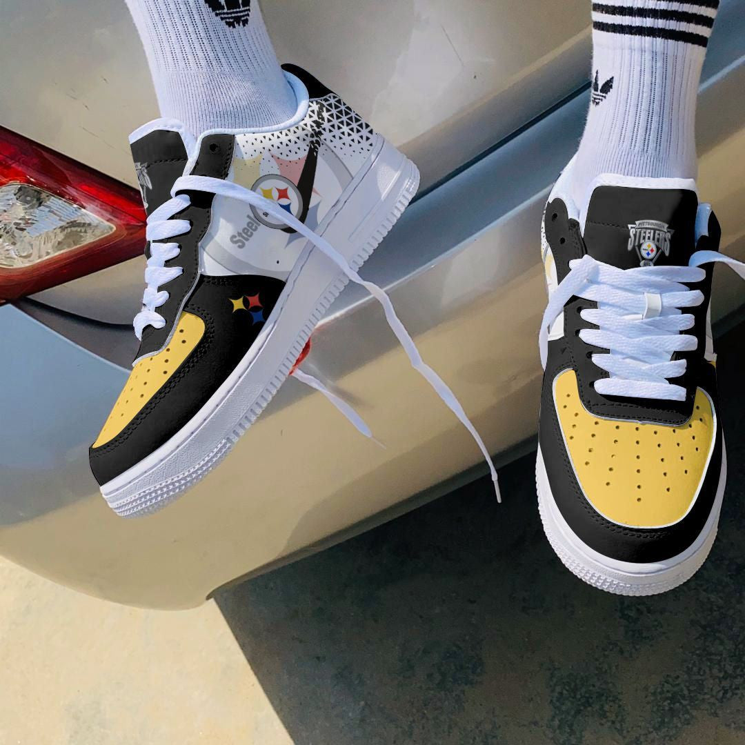 Ideafootwear Pittsburgh Steelers NFL Air Low-Top Sneakers Shoes For Men And Women