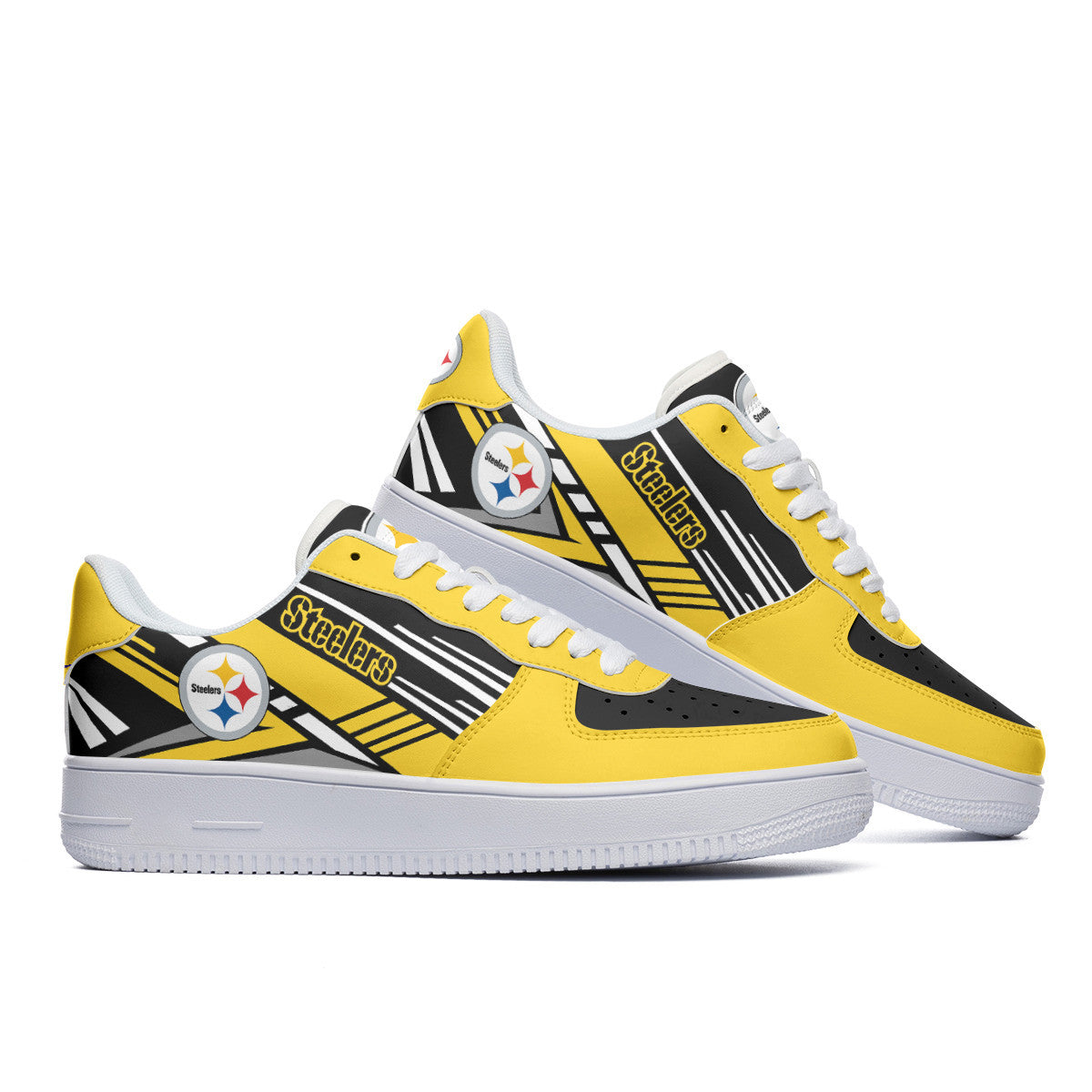 Ideafootwear Pittsburgh Steelers NFL Air Low-Top Sneakers Shoes For Men And Women