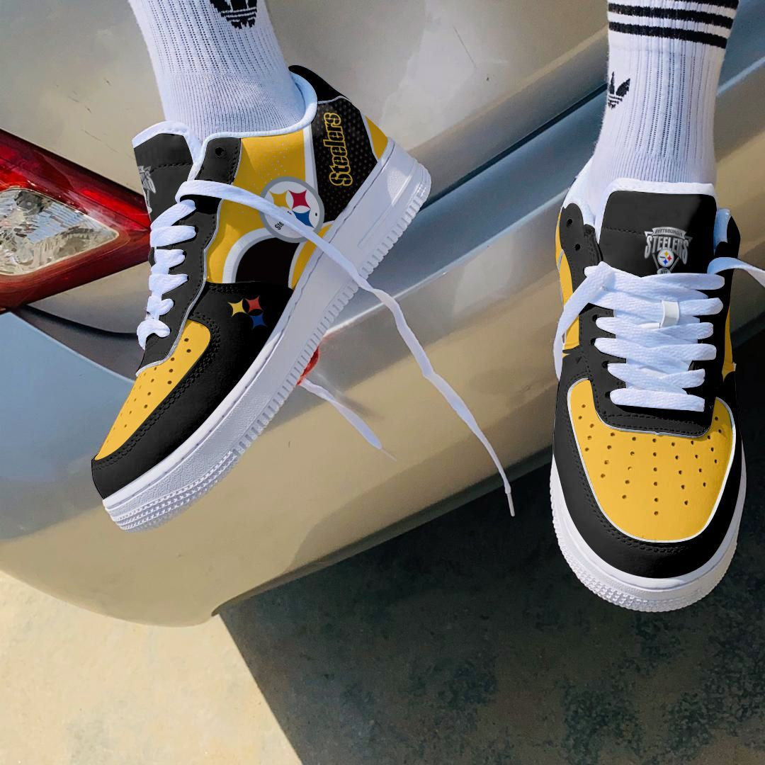 Ideafootwear Pittsburgh Steelers NFL Air Low-Top Sneakers Shoes For Men And Women