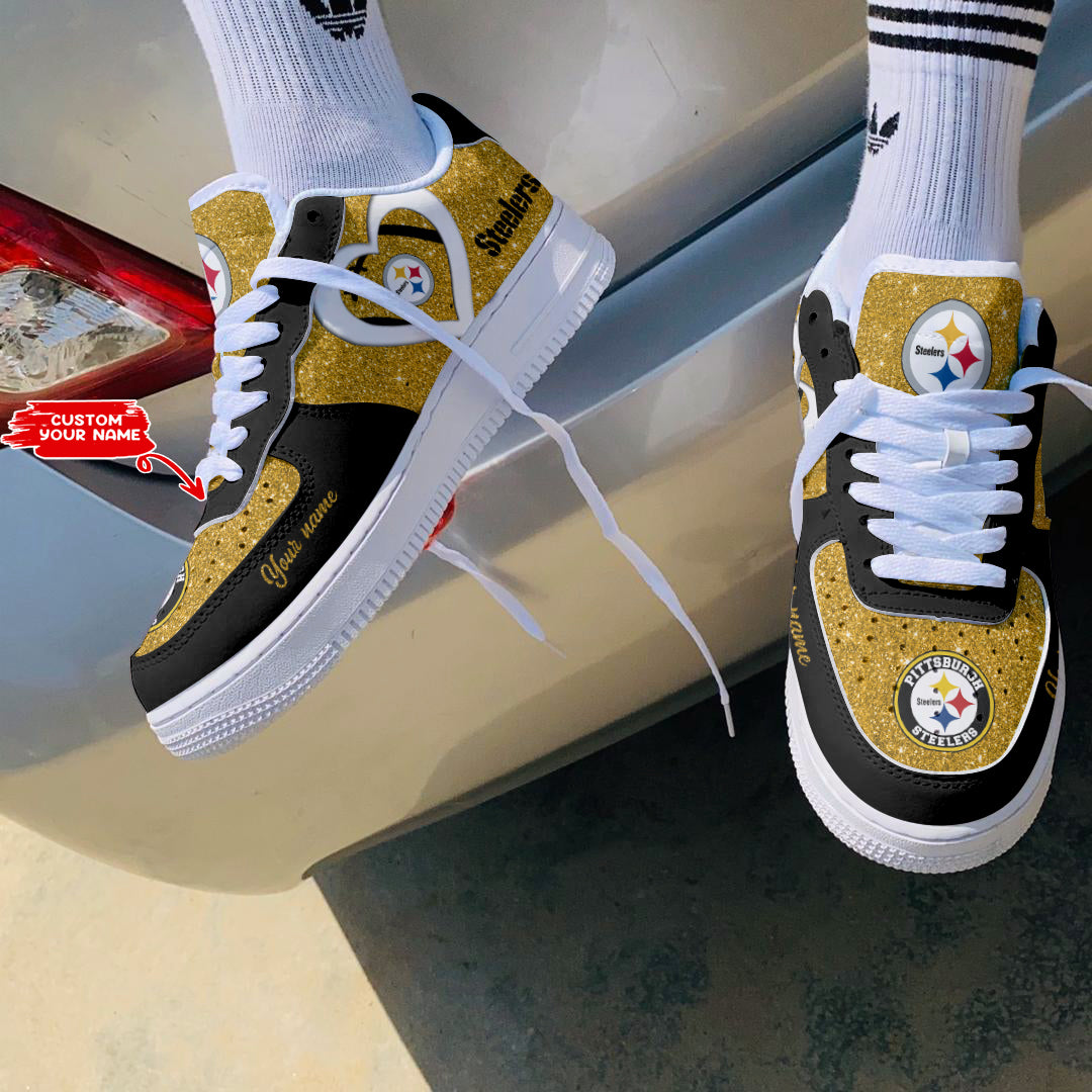 Ideafootwear Pittsburgh Steelers NFL Air Low-Top Sneakers Shoes For Men And Women