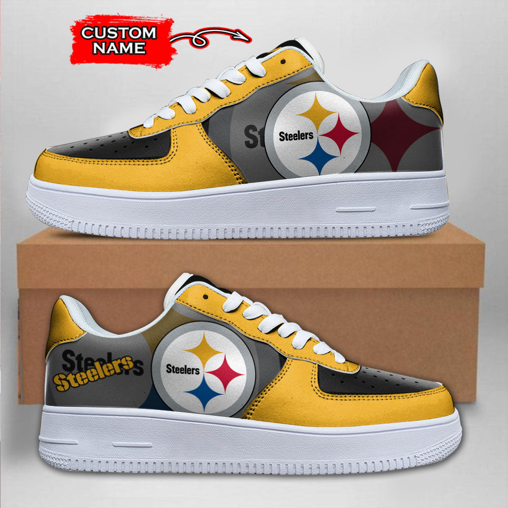 Ideafootwear Pittsburgh Steelers NFL Air Low-Top Sneakers Shoes For Men And Women