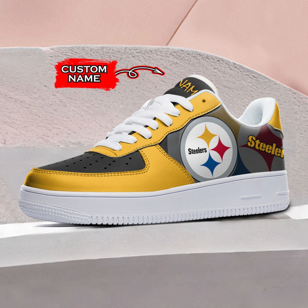 Ideafootwear Pittsburgh Steelers NFL Air Low-Top Sneakers Shoes For Men And Women