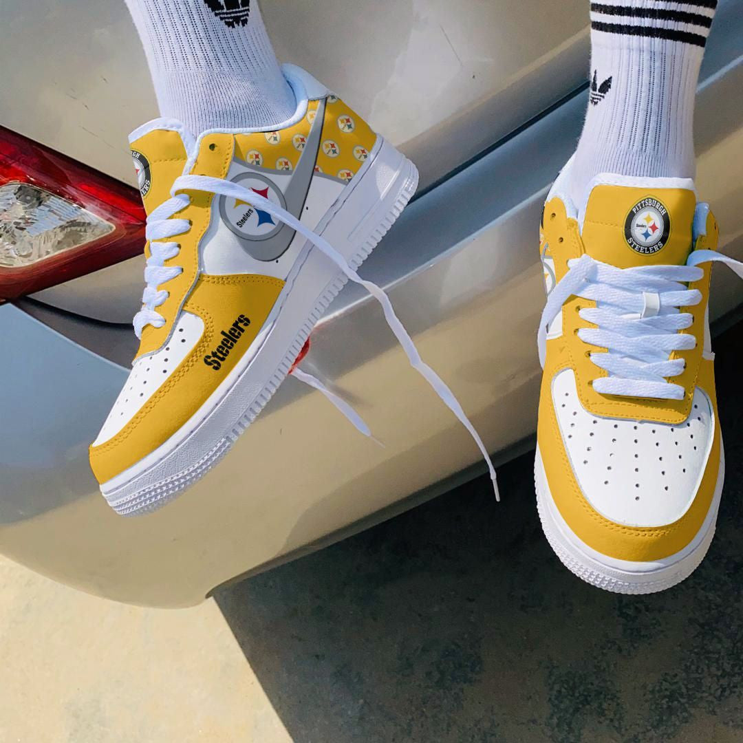 Ideafootwear Pittsburgh Steelers NFL Air Low-Top Sneakers Shoes For Men And Women
