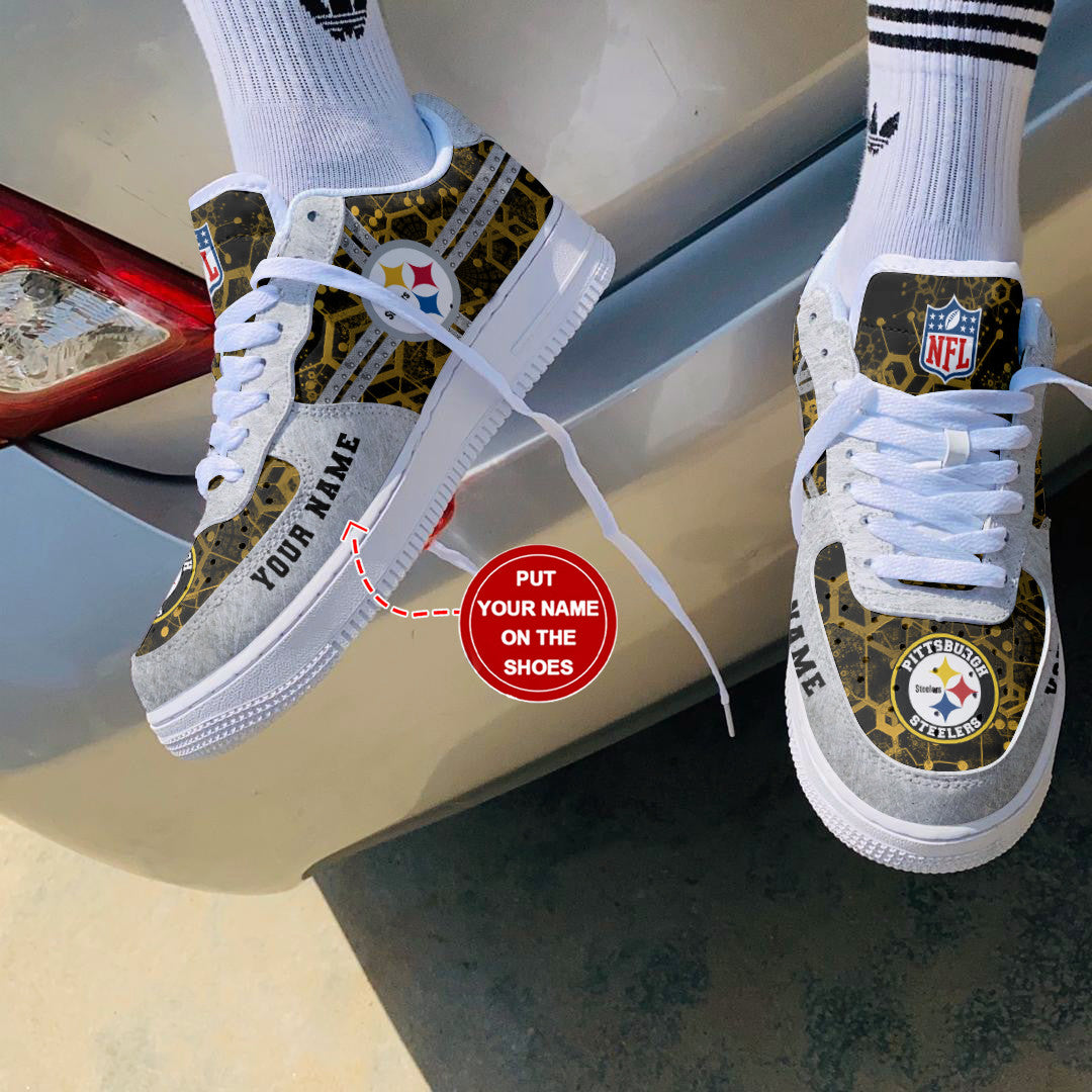 Ideafootwear Pittsburgh Steelers NFL Air Low-Top Sneakers Shoes For Men And Women