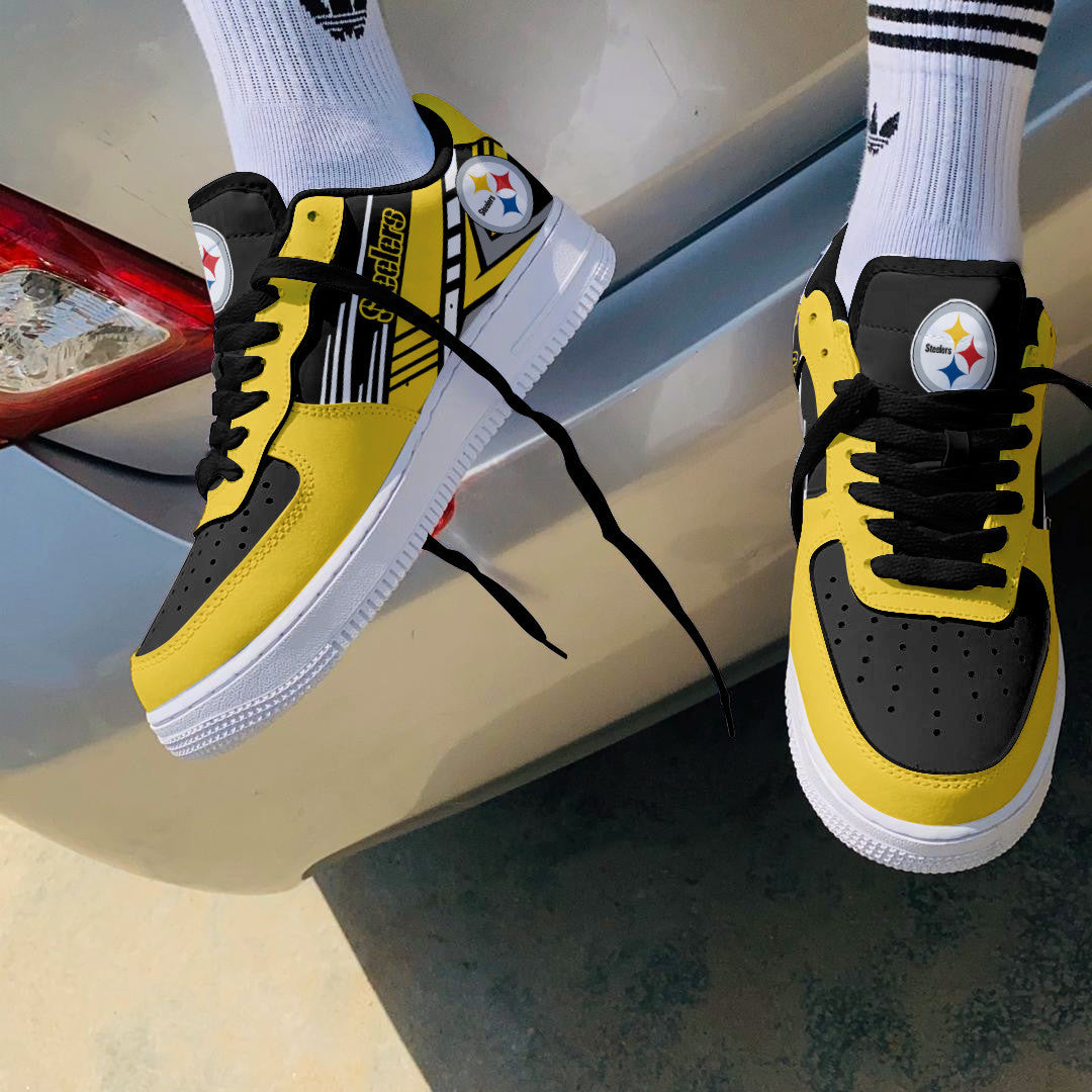 Ideafootwear Pittsburgh Steelers NFL Air Low-Top Sneakers Shoes For Men And Women