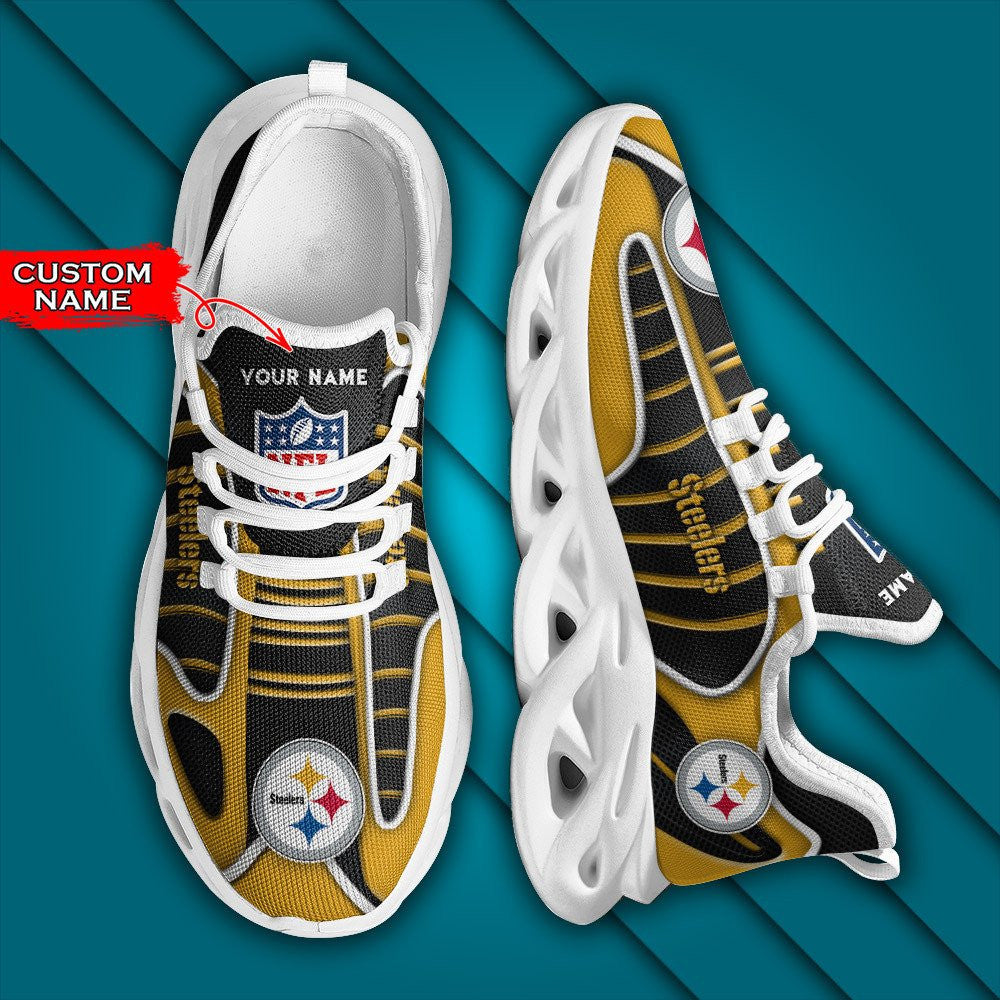 Ideafootwear Pittsburgh Steelers NFL Max Soul Shoes Sneakers For Men And Women