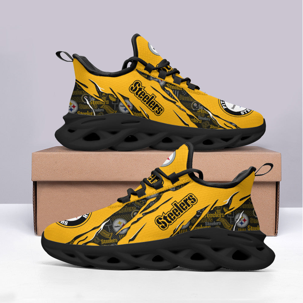 Ideafootwear Pittsburgh Steelers NFL Max Soul Shoes Sneakers For Men And Women