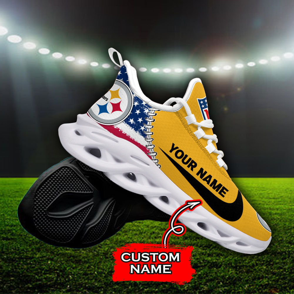 Ideafootwear Pittsburgh Steelers NFL Max Soul Shoes Sneakers For Men And Women