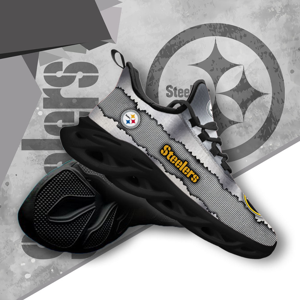 Ideafootwear Pittsburgh Steelers NFL Max Soul Shoes Sneakers For Men And Women