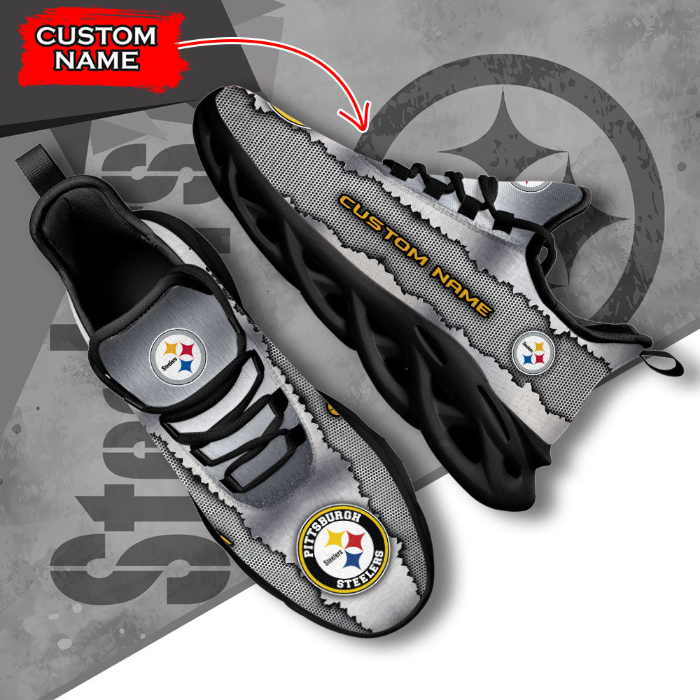 Ideafootwear Pittsburgh Steelers NFL Max Soul Shoes Sneakers For Men And Women