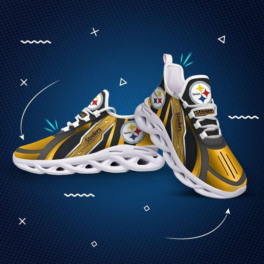 Ideafootwear Pittsburgh Steelers NFL Max Soul Shoes Sneakers For Men And Women