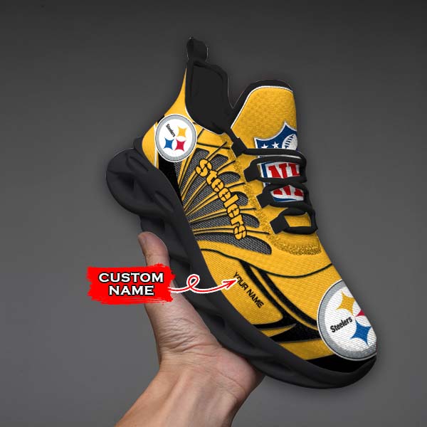 Ideafootwear Pittsburgh Steelers NFL Max Soul Shoes Sneakers For Men And Women