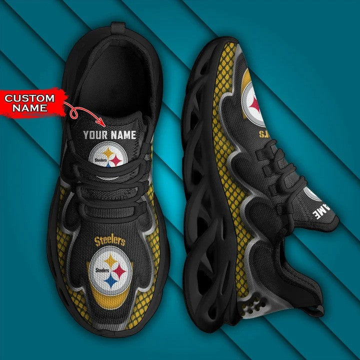 Ideafootwear Pittsburgh Steelers NFL Max Soul Shoes Sneakers For Men And Women
