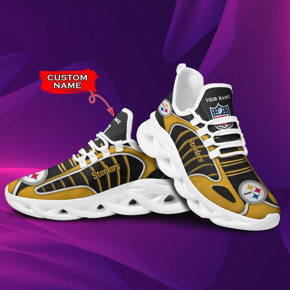 Ideafootwear Pittsburgh Steelers NFL Max Soul Shoes Sneakers For Men And Women