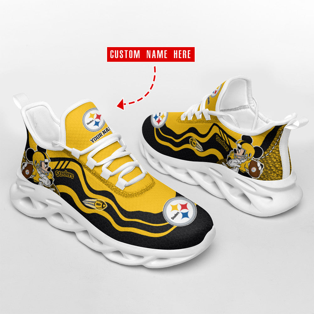 Ideafootwear Pittsburgh Steelers NFL Max Soul Shoes Sneakers For Men And Women