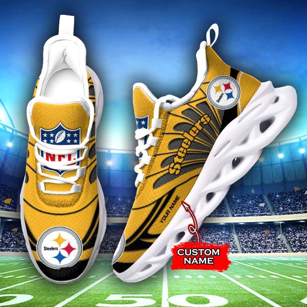 Ideafootwear Pittsburgh Steelers NFL Max Soul Shoes Sneakers For Men And Women