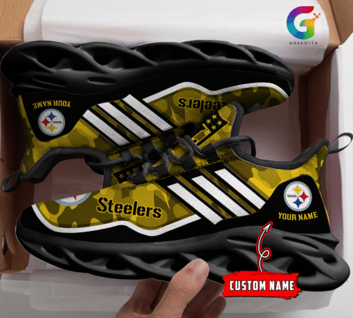 Ideafootwear Pittsburgh Steelers NFL Max Soul Shoes Sneakers For Men And Women