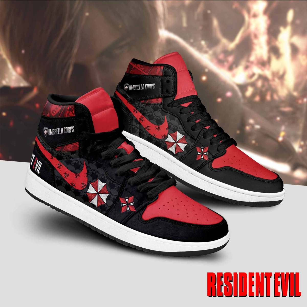 Ideafootwear Resident Evil AJ1 High Sneakers Shoes For Men And Women