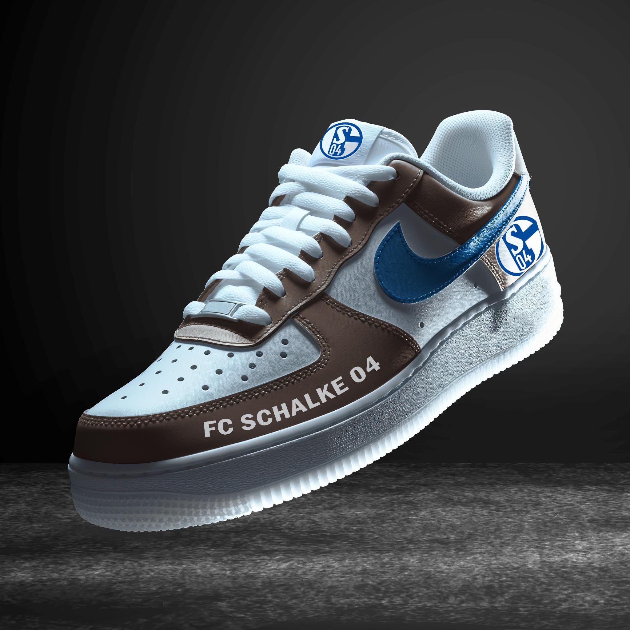Ideafootwear Schalke 04 Bundesliga Air Low-Top Sneakers Shoes For Men And Women