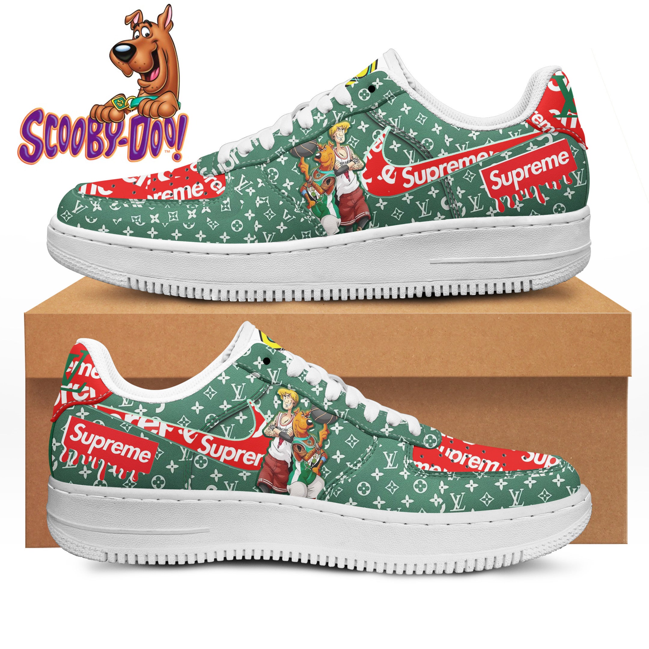 Ideafootwear Scooby-Doo Air Low-Top Sneakers Shoes For Men And Women