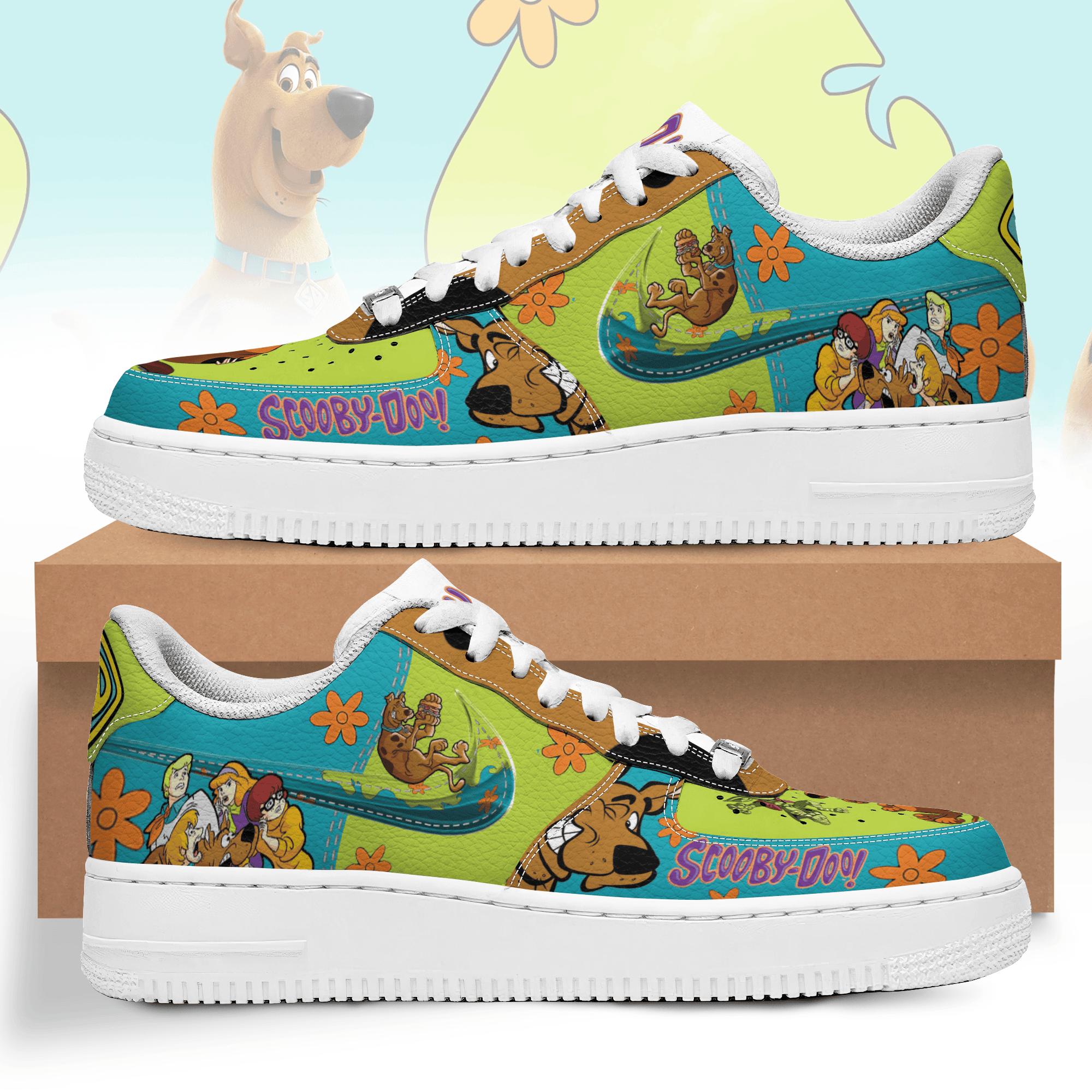 Ideafootwear Scooby-Doo Air Low-Top Sneakers Shoes For Men And Women
