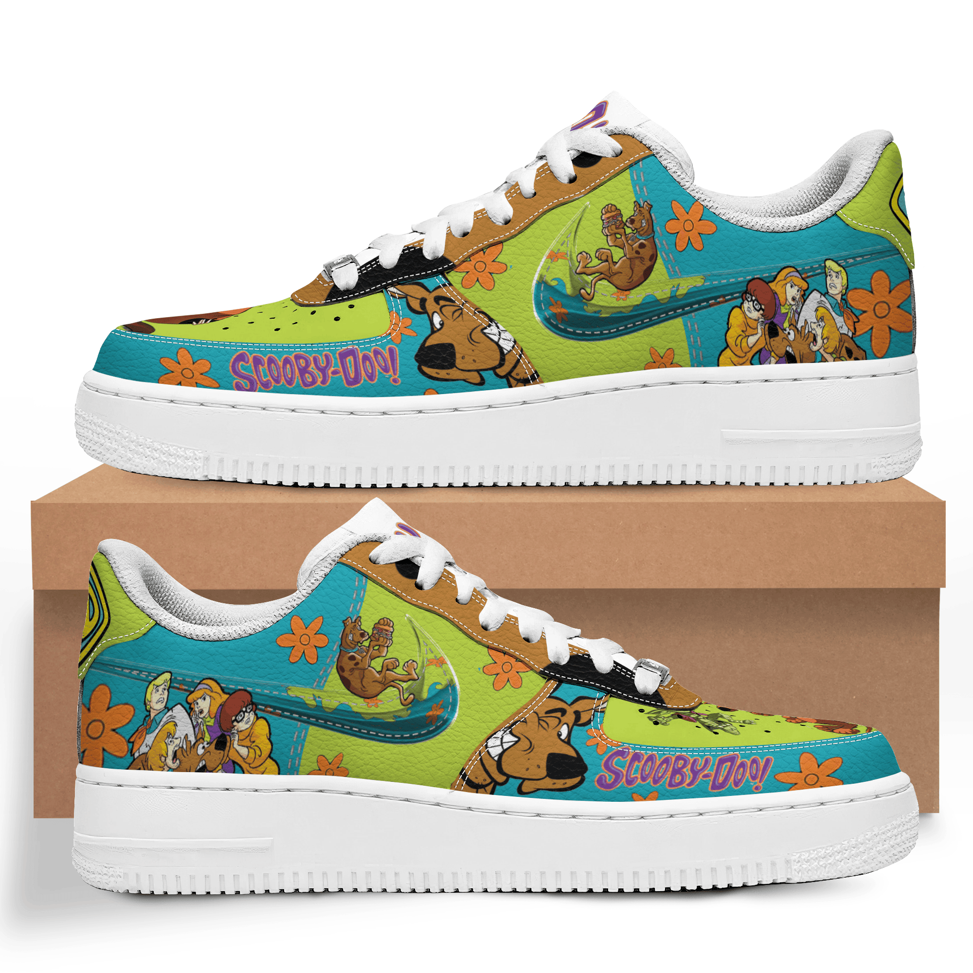 Ideafootwear Scooby-Doo Air Low-Top Sneakers Shoes For Men And Women
