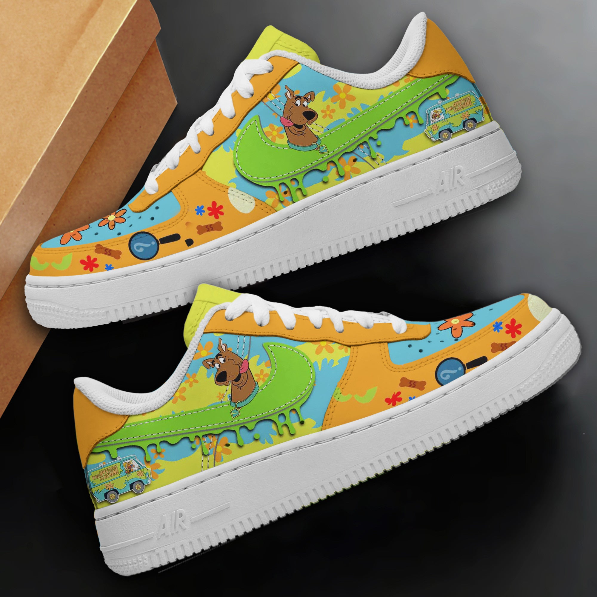 Ideafootwear Scooby-Doo Air Low-Top Sneakers Shoes For Men And Women