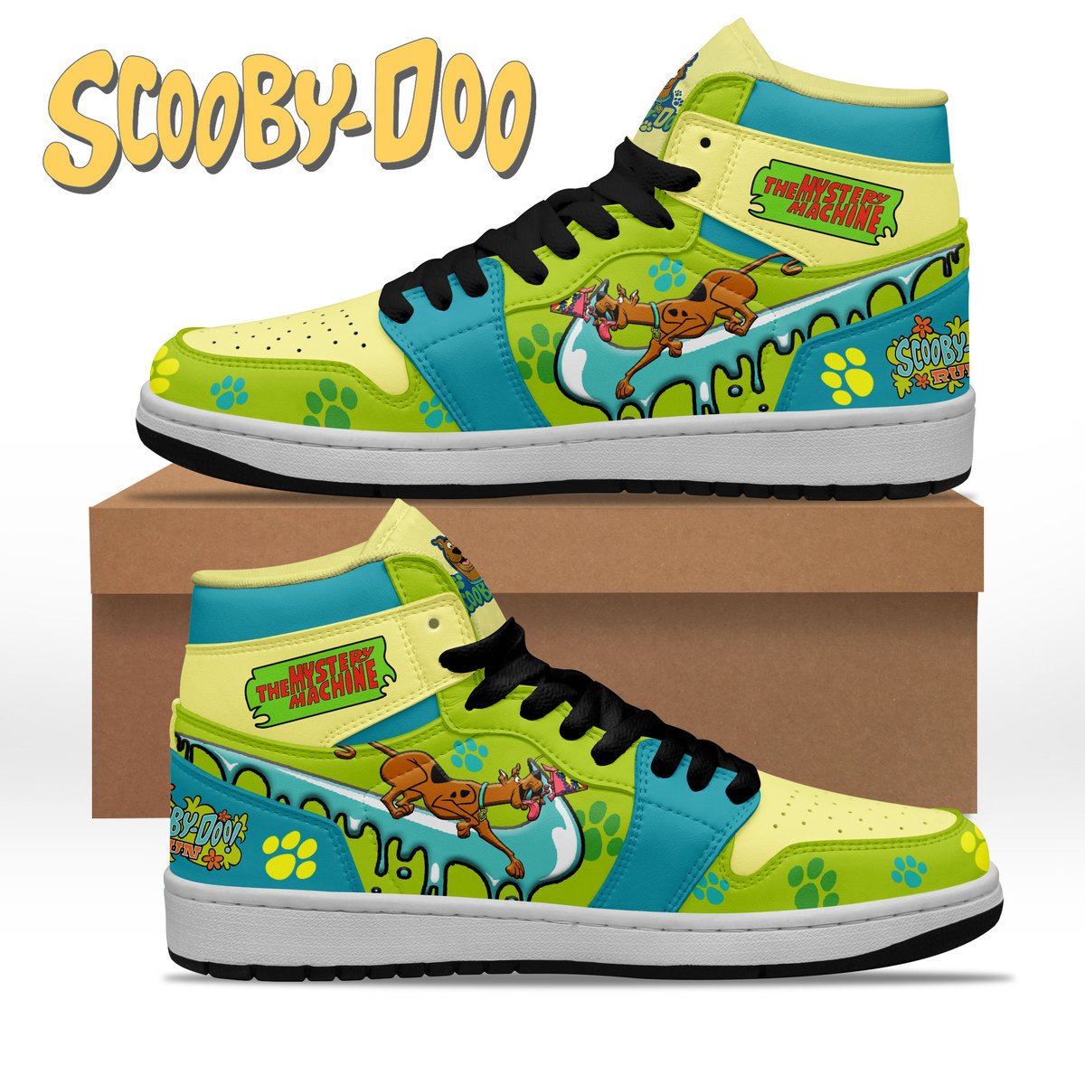Ideafootwear Scooby-Doo AJ1 High Sneakers Shoes For Men And Women