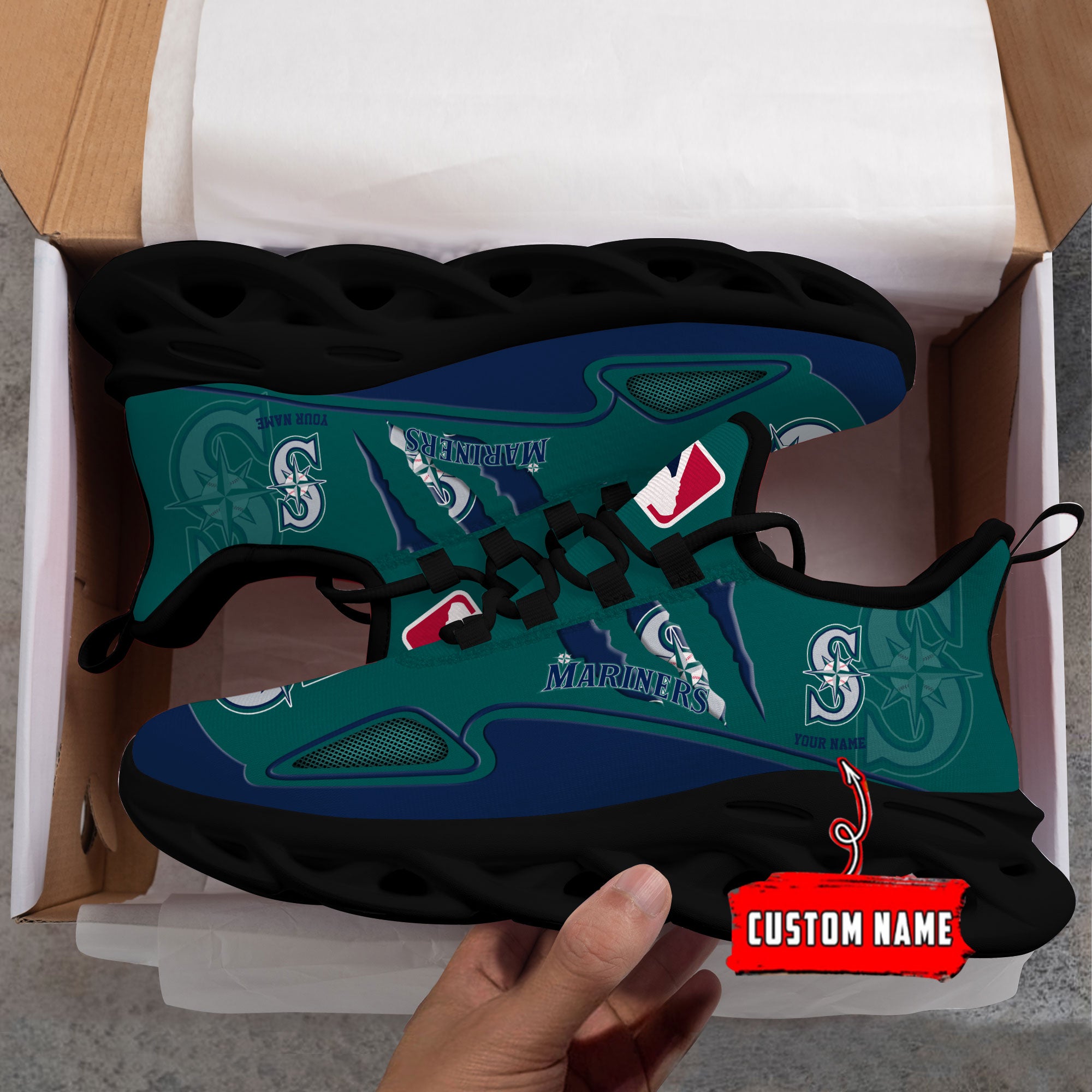 Ideafootwear Seattle Mariners Max Soul Shoes Sneakers For Men And Women