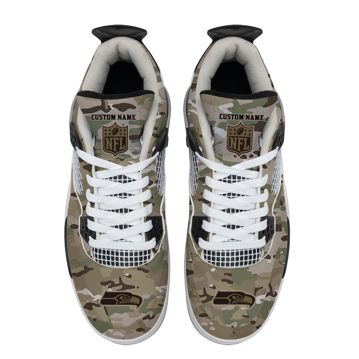 Ideafootwear Seattle Seahawks AJ4 Sneakers Shoes For Men And Women