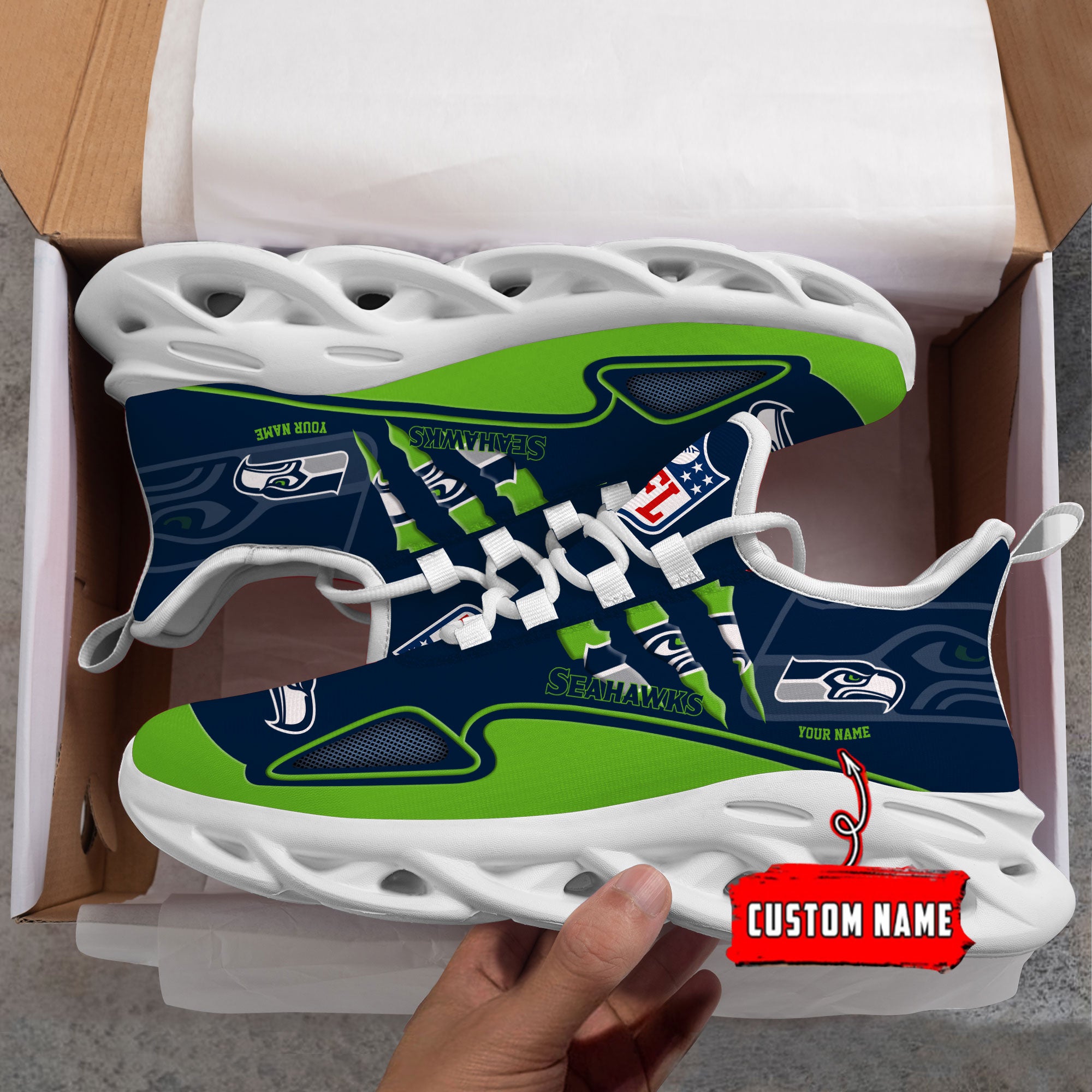 Ideafootwear Seattle Seahawks Max Soul Shoes Sneakers For Men And Women